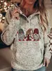 17402 Plataforma de Autoconstrucción de Sitio Web Independiente Shopify Amazon Transfronterizo Nueva Sudadera para Mujer Estampado Navideño Sudadera Gris