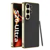 Funda de Teléfono Móvil Creativa Personalizada Adecuada para Samsung S26Ultra Recubierta Galvanizada Agujero Fino Color Puro Cubierta Protectora S26Ultra para Hombres y Mujeres