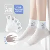 Calcetines de Verano para Niños Ultra Delgados Transpirables para Niñas de Malla Niñas Dibujos Animados de Caña Media Bebé Lindos Calcetines de Seda de Cristal