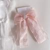 Nuevo Estilo Dulce de Princesa Estilo Rosa Par de Pinzas de Presión con Lazo de Cinta para Niños Clip BB Diadema Accesorios para el Cabello Tocado