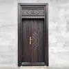 Porta de Entrada de Villa em Liga de Zinco, Porta Dupla para Casa Rural Autoconstruída, Porta de Entrada para Sala de Estar, Porta de Alumínio Fundido com Quatro Aberturas para Hall de Casa