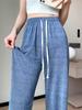 Pantalones Casuales Estampados de Seda de Hielo Estilo Nuevo 2026 para Mujer, Pantalones tipo Linterna Sueltos de Cintura Alta para Verano, Pantalones Cónicos, Pantalones Florales Frescos, A Prueba de Mosquitos