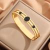 Moda Transfronteriza Pulsera de Acero de Titanio Caliente Femenina No Descolorante Elegante Versátil Personalidad Completa de Diamante Pulsera de Lujo Ligero Red Social Venta al por Mayor