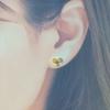 Aretes de lazo de diamantes de oro arena de Vietnam para mujer, temperamento versátil, aretes de mariposa que no se decoloran para enviar a la novia, suministro