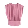 Ropa de Mujer Transfronteriza Verano 2026 Nuevo Estilo Europeo y Americano Moda Temperamento Versátil Georgette Patchwork Top 1165/178