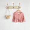 Cardigan Jacket de Verão 2026 Novo Estilo para Meninas, Jaqueta Cardigan Protetora do Sol Infantil, Top Curto Fino e Simples com Bordas Franzidas para Bebês