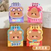Calendário de Mesa Urso 2027, Planejador de Mesa Fofo e Atraente para Estudantes, Pequeno Calendário Presente