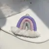 Pendientes de Borla de Algodón Estilo Nórdico Joyería Colgante Accesorios Llavero Arcoíris Trenzado Pequeño Hecho a Mano DIY