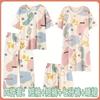 Pijamas para Mujer Verano de Cuatro Piezas Camisón de Dibujos Animados Verano Delgada Casual Linda Traje de Pantalones de Manga Corta Ropa para el Hogar