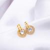 Aretes Geométricos Redondos Moda Exquisitos Zircón Primavera y Verano Simples Cortos Pequeños Franceses Celebridad de Internet 2021 Aretes