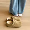 Zapatos Birkenstock de suela gruesa para mujer 2026 Otoño/Invierno Nuevo Estilo Felpa Adentro Zapatos sin cordones de punta cerrada Medias Zapatillas de exterior Zapatillas de algodón para nieve peludas