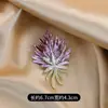 Broche de Espiga de Trigo de Cristal Estilo Francés Elegante Broche de Cristal Encantadora Azul Accesorios Fijos para Vestido Corsage