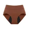 Pantaletas menstruales a prueba de fugas de cintura alta transpirables para mujer, de diseño transfronterizo, con protección ampliada en los laterales y en la parte delantera y trasera contra fugas.