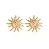 Nuevos Pendientes de Gota de Aceite de Girasol de Acero Inoxidable Europeos y Americanos para Mujer, Moda de Alta Gama, Joyería Versátil y de Alta Gama al por Mayor