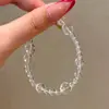Pulseira Natural de Cristal Branco Brasileiro Fresca e Refrescante com Design Degradê, Versátil e Pura, Fresca e Original com um Toque de Luxo