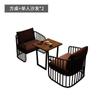 Combinación de mesa y silla de comedor de hierro forjado con asiento de tarjeta de cafetería de estilo industrial vintage, sofá, bar, barbacoa, restaurante occidental