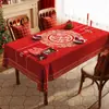 Mantel de Año Nuevo 2026 Impermeable y a Prueba de Aceite Sin Lavado Rojo Festivo Mantel Protector de Mesa Boda Doble Felicidad Mantel para Mesa de Centro