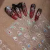 Cyansea Popular Transfronteiriça Estilo Dark Y2K Halloween Teia de Aranha Adesivos para Unhas Adesivos de Decoração de Unhas Retrô