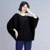 Estação Europeia 2026 Verão Novo Cor Sólida Moda Elegante Plissado Manga Morcego Blusa Solta Camiseta Plissada