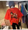 Nueva Camiseta 2021 para Mujer Verano Mujer Coreana Talla Grande Longitud Media Dibujos Animados Manga Corta Camiseta Suelta Pequeña para Mujer