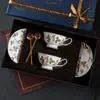 Taza de Café Exquisita de Gama Alta, Taza para Té de Flores de la Tarde, Sensación de Gama Alta, Alto Valor Estético, Lujo Ligero, Caja de Regalo de Nicho, Cerámica Hueso