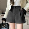 Pantalones Cortos Elegantes de Lana de Invierno para Mujer, de Cintura Alta, Aspecto Holgado y Adelgazante, Pantalones tipo Boot de Corte A, Pantalones de Lana de Pierna Ancha para Personas Bajas para Usar Afuera