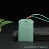 Collar de alta calidad color verde oscuro Colgante Xiangyun Pingan Marca Wuyi Estilo Étnico Cadena de Lana Encaje Superior de Vidrio para Hombres y Mujeres