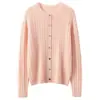 Estilo Coreano Dulce Otoño/Invierno Nuevo Cachemir para Mujer Tejido de Punto Trenzado Cardigan con Botones Abrigo de Lana Venta al por Mayor