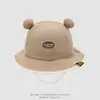 Sombrero de Pescador para Bebé al por Mayor, Lindo Sombrero de Sol con Doble Bola, Versátil Sombrero de Cubo con Letra m, Sombrero Transfronterizo para Niños