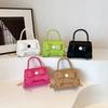 Bolso con Detalle de Lazo Bolso Tote de Gran Capacidad 2023 Nuevo Estilo Bolso de Hombro de Moda Estilo Extranjero Bolso Cuadrado Pequeño