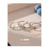 Anillos Delgados de Lujo Ligero de Alta Gama, de Venta Caliente Transfronteriza Europea y Americana, Apilables y Versátiles, Anillos Abiertos Ajustables con Zirconia de Estrella para Mujer