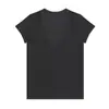 Io PedidoVerano 2026 Nueva Camiseta de Manga Corta con Cuello en V Estilo Francés para Mujer, Top de Moda y Versátil para Figuras Pequeñas