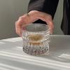 Lujo Ligero Fondo Grueso Vidrio de Cristal Rayas Verticales Vaso para Whisky Vino Copa Grande de Disco de Hockey Espresso