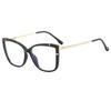 Gafas de ojo de gato con marco TR transparente exquisito y espejo plano para mujer, estilo retro, con personalidad anti-luz azul, 2024