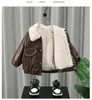Chaqueta de Cuero Atractiva para Niños Abrigo Engrosado Nuevo Elegante Ropa de Otoño e Invierno para Bebés Chaqueta Engrosada Estilo Coreano para Niños Chaqueta de Cuero