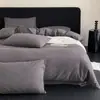 Conjunto de quatro peças de algodão puro, algodão lavado, escovado, com jacquard tridimensional em relevo, espessado para outono e inverno, conjunto de quatro peças de roupa de cama em jacquard escovado
