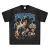 Camiseta de Manga Corta Estampada Americano Retro Hip-Hop Transfronterizo 21 Savage High Street Peso Pesado Manga Larga Cuello Redondo Sudadera con Capucha