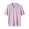 Suéter de lana de alta gama, ultra fino, hilo del Yangtsé, finamente hilado, chaleco fino para mujer, polo para mujer, camiseta para mujer, top de punto para mujer, camisa de manga corta para mujer