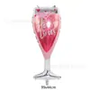 Vaso de Vino Nube Arcoíris de Tres Piezas Conectados Decoración de Fiesta de Confesión Boda Arreglo Tema San Valentín Globo de Película de Aluminio