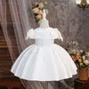 Novo vestido de florista da Amazon, vestido de princesa para crianças pequenas, com laço de tecido tridimensional, saia bufante, roupa para apresentação de piano