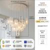 Lustre de Vidro Nuvem de Luxo Leve Italiano Estilo Francês Creme Lâmpadas de Sala de Estar Simples Modernas Atmosféricas Lâmpadas de Sala de Jantar de Villa