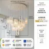 Lustre de Vidro Nuvem de Luxo Leve Italiano Estilo Francês Creme Lâmpadas para Sala de Estar Modernas Simples Atmosféricas Lâmpadas para Sala de Jantar de Villa