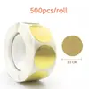 1 Pulgada 2.5cm Punto al por Mayor Pegatina de Regalo Plata Mate Cobre Papel Laminado Papel Kraft Etiqueta Autoadhesiva Pegatina
