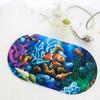 Alfombra Antideslizante para Baño de Peces de Aguas Profundas, Felpudo para Baño y Ducha, Alfombra de Baño de Dibujos Animados para Niños con Ventosa