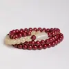 Fidelidad de fábrica púrpura cinabrio arena dorada arena imperial mineral en bruto pulsera de cuentas de Buda jade ágata pulsera multicírculo joyería recepción generación envío
