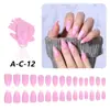 Unhas Postiças Cor Sólida Olho de Gato, Pontas de Unha Médio-Curtas em Formato Amêndoa, Pontas de Unha Pré-Fabricadas Olho de Gato com Glitter, Adesivos de Unha Postiça, Transfronteiriço