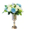 Florero de Vidrio de Cristal de Hierro Mesa de Comedor Hogar Creativo Simple Sala de Estar Comedor Flor Artificial Flor Seca Adornos de Arreglo Floral