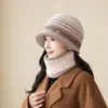 Chapéu de tricô quente feminino para mães de meia-idade e idosas, chapéu de lã de inverno espesso, chapéu para idosos, chapéu de vovó com forro de pele de coelho