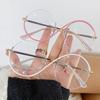Gafas de Mujer Metálicas Planas de Alta Gama, Nueva Moda y Elegantes, Montura Versátil y Moderna, Gafas Europeas y Americanas