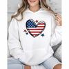Sudadera con capucha transfronteriza para mujer con estampado de bandera americana de amor, pieza única al por mayor, top holgado